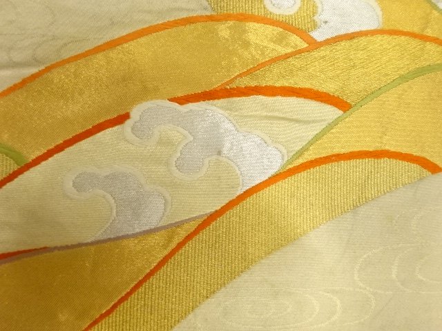  アンティーク　荒波模様織り出し袋帯（材料）